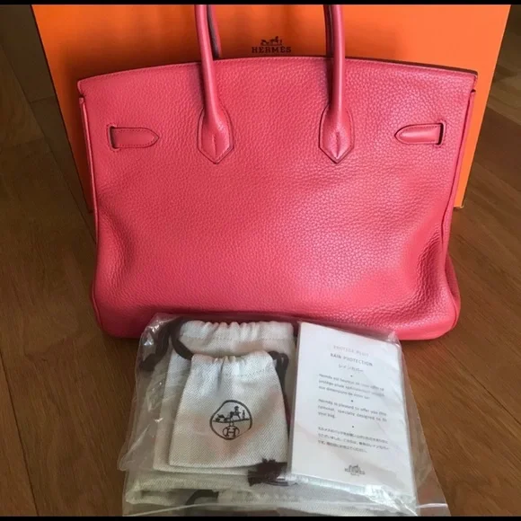 Hermes Birkin bag 🌹Bougainvillier Clemence GHW - Picture 7 of 13